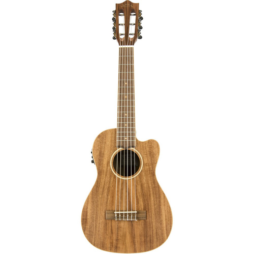 Lanikai Acacia Solid Top 6-String Guitalele AC/EL with Fishman Pickup and Padded Gig Bag in Natural Satin Finish