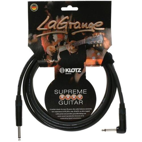 Klotz Guitar Cable 3M (10Ft) La Grange Instrument Cable Straight To Angle