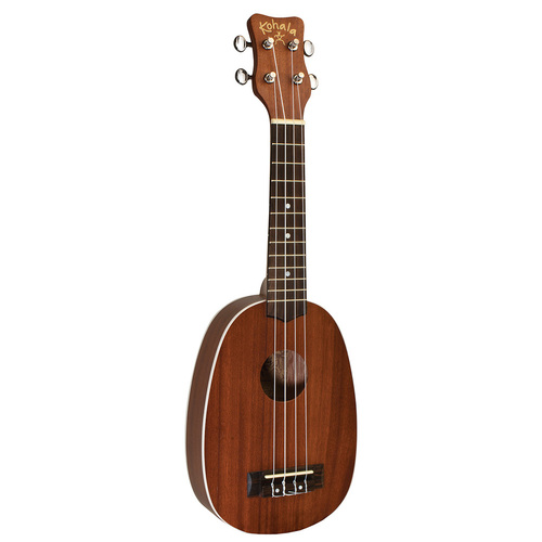 Kohala Akamai Series Pineapple Ukulele - Natural Satin Finish, Mahogany Body, Geared Tuners, Rosewood Fingerboard, Aquila Strings