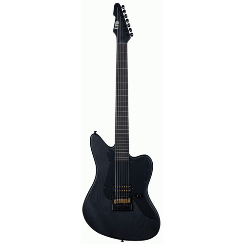 ESP LTD AW-XJ7 Baritone EverTune Guitar, 7-String, 27" Scale, Black Open Grain Satin Finish, Hardshell Case Included