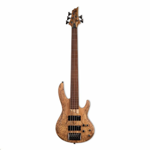 LTD B-205SM Fretless 5-String Bass Natural Satin Spalted Maple Top