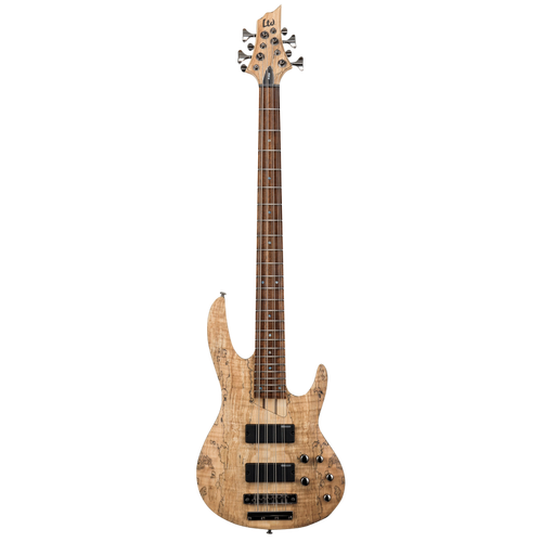 LTD B-208SM Spalted Maple 8 String Bass Guitar Natural Satin Finish
