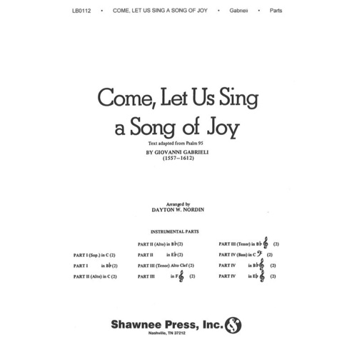 Come Let Us Sing A Song Of Joy Inst Accomp Book
