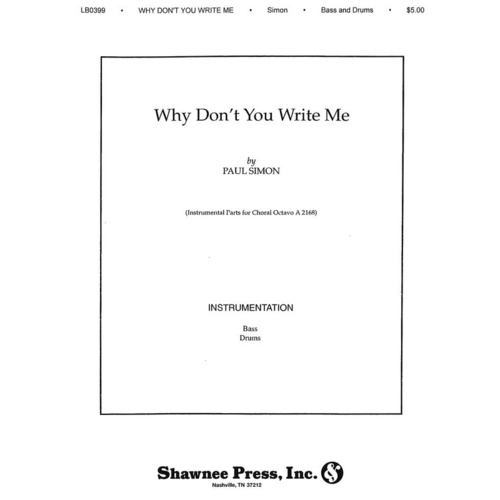 Why Dont You Write Me Drum Book