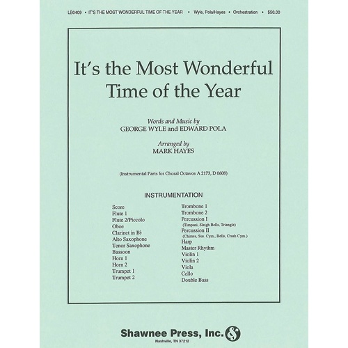 Its The Most Wonderful Time Of Year Orchestra Book