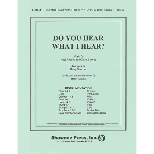 Do You Hear What I Hear? Orchestration Noel Regn Book