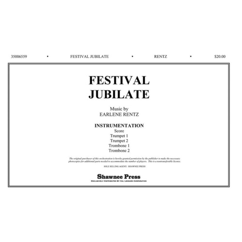 Festival Jubilate Brass Parts To Accompany Chora Book