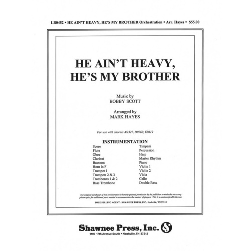 He Aint Heavy Hes My Brother Orchestration Book