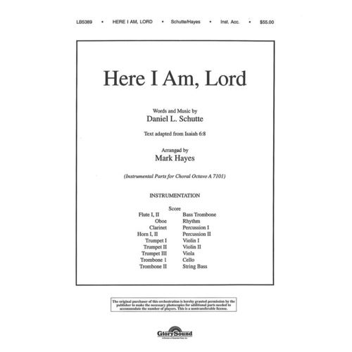 Here I Am Lord Orchestra Book