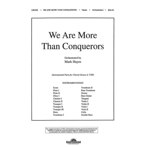 We Are More Than Conquerors Orchestra Book