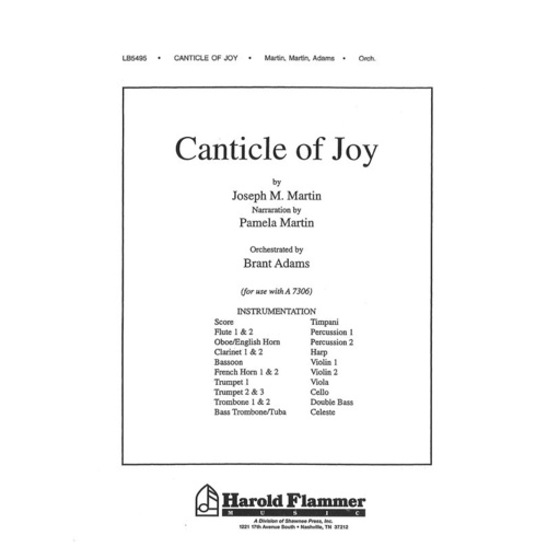 Canticle Of Joy Orchestration Book