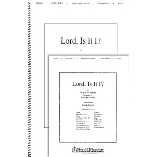 Lord Is It I From Song Of The Shadows Orch Accom Book
