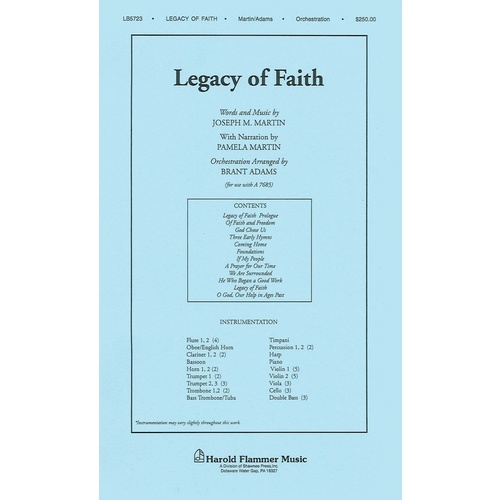 Legacy Of Faith Orchestration Book