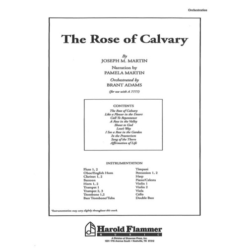 The Rose Of Calvary Orchestration Joseph M. Mart Book