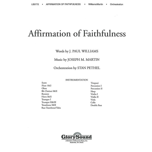 Affirmation Of Faithfulness Orchestra Book