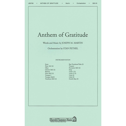 Anthem Of Gratitude Orchestra Book