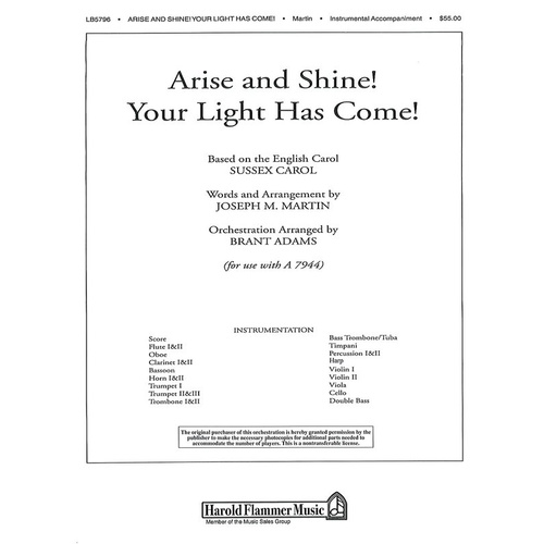 Arise Shine Your Light Has Come Orchestra Book