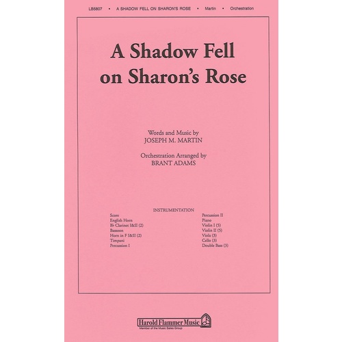 A Shadow Fell On Sharons Rose Orch Book