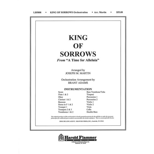King Of Sorrows Orch Orchestration Book