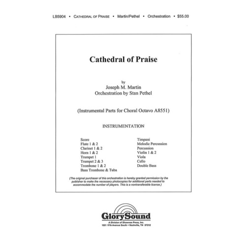 Cathedral Of Praise Orchestration Dir And Instru Book