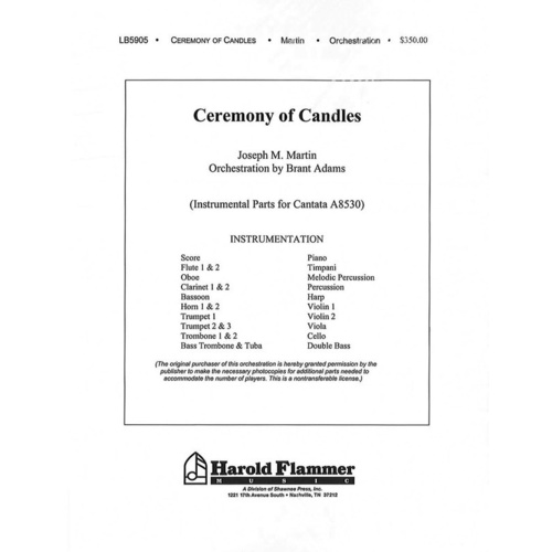 Ceremony Of Candles Orchestration Conductors Jos Book