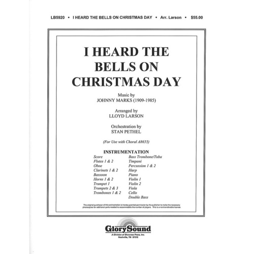 I Heard The Bells On Christmas Day Orchestra Book
