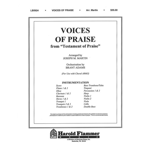 Voices Of Praise From Testament Orchestra Book