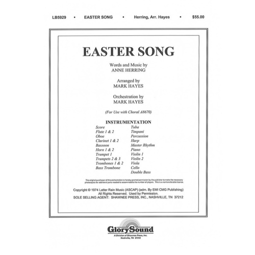 Easter Song Orchestration Anne Herring Mark Haye Book