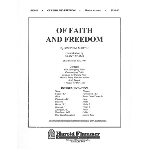 Of Faith And Freedom Orchestration Joseph M. Mar Book