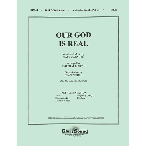 Our God Is Real For Trumpet 1And2 Trombone Timp Cymbal Book