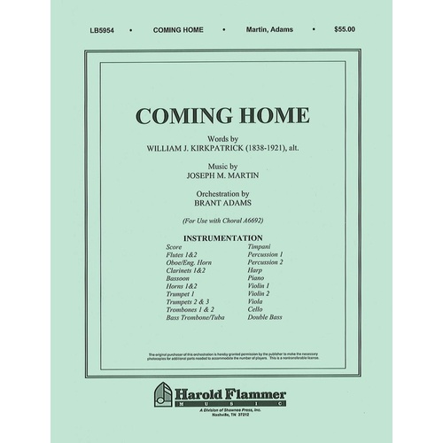 Coming Home Full Orchestra Book
