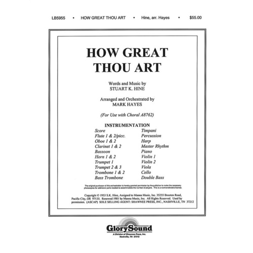 How Great Thou Art Orchestration Mark Hayes Book