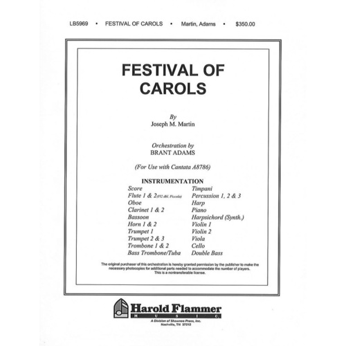 Festival Of Carols Full Orchestration Joseph M. Book