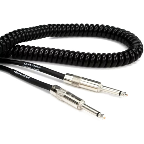 Lava Cable Retro Coil 20ft Straight to Straight Guitar Cable Black