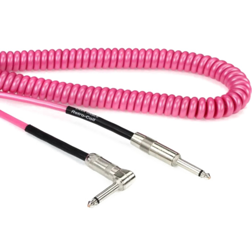 Lava Cable Retro Coil 20ft Straight to Straight Guitar Cable Hot Pink