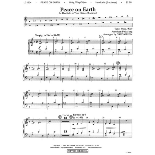 Peace On Earth Handbell-3 Handbell 3 Oct Book