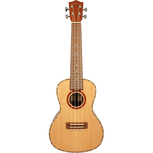 Lanikai Cedar Series Concert Ukulele with Mahogany Back, Satin Finish, Grover Tuners, NuBone Nut, D'Addario Strings, and Padded Gig Bag