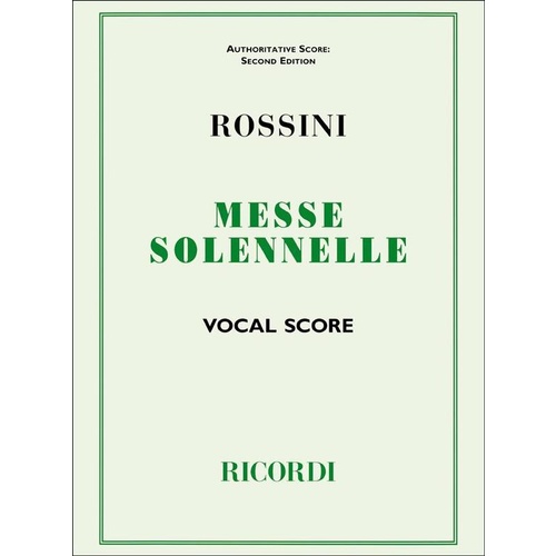 Petite Messe Solennelle Vocal Score Book