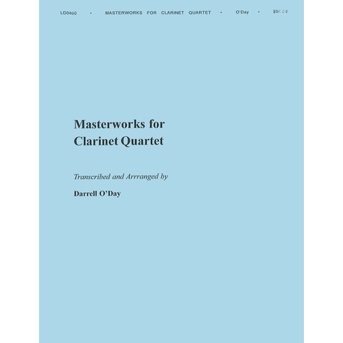 Masterpieces For Quartet 4Tet clarinet Book
