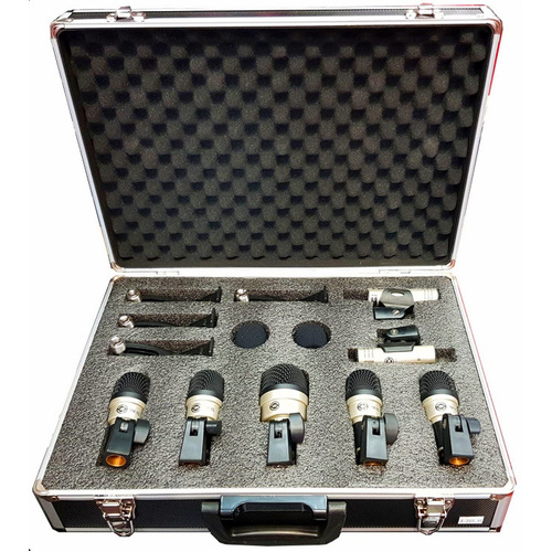 Leem DM-7S Drum Microphone Kit - 7 Pack with Hardcase, Clips, and Brackets