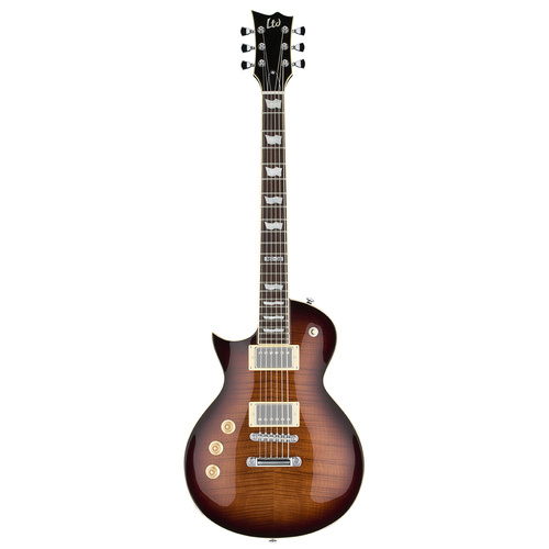 ESP-LTD EC 256 Flame Top Dark Brown Sunbst Left Hand