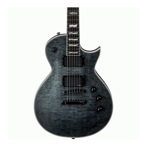 ESP LTD EC-401 QM See Thru Black Electric Guitar with EMG Pickups and Grover Tuners