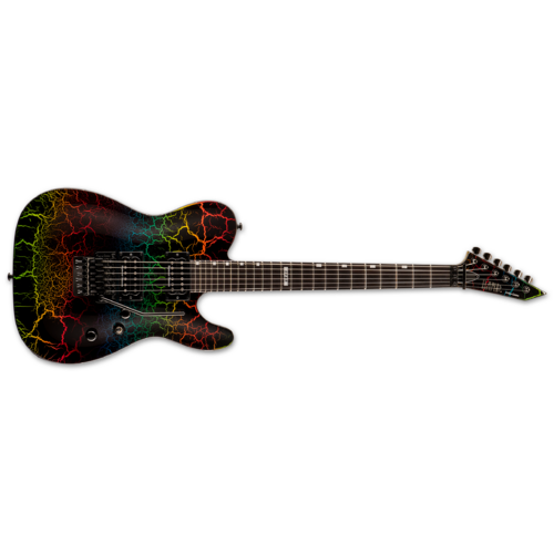 ESP LTD Eclipse 87' FR Electric Guitar Ltd Ed Rainbo Crackle