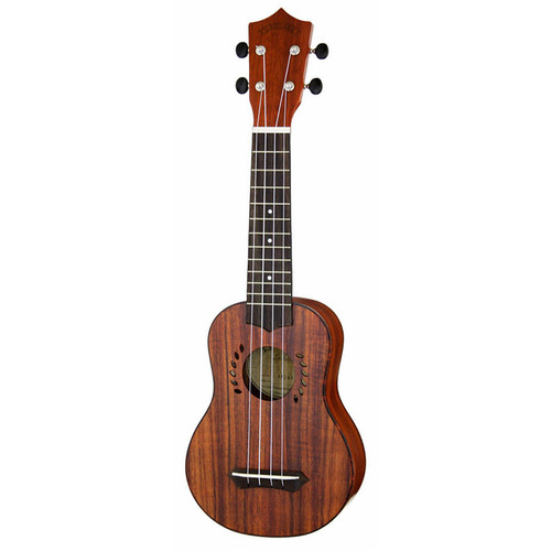 Leolani Solid Koa Series Soprano Ukulele with Gigbag - Koa Body, Okume Neck, Rosewood Fingerboard, Aquila Strings