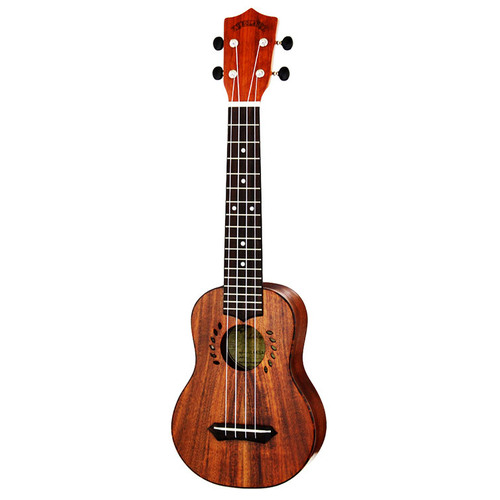 Leolani Solid Koa Long Neck Soprano Ukulele with Gigbag