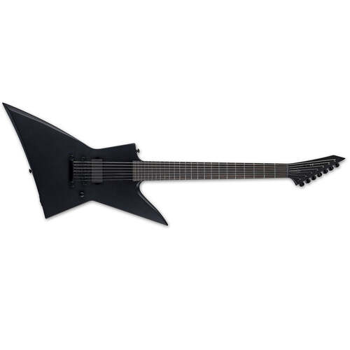 ESP LTD EX-7 Baritone BLACK METAL Electric Guitar 7-String Black Satin w/ EMG