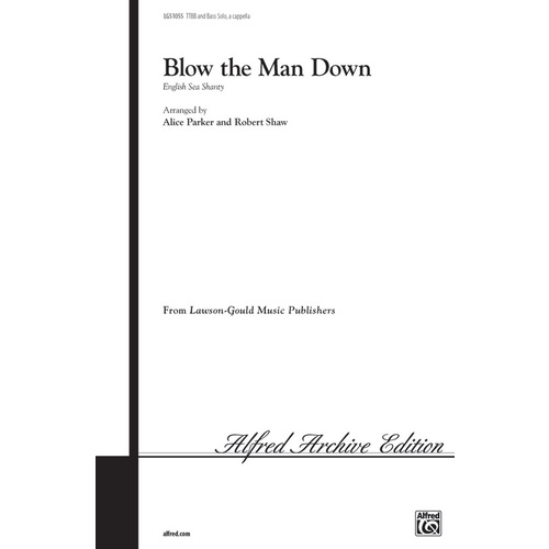 Blow the Man Down TTBB Choral Sheet Music
