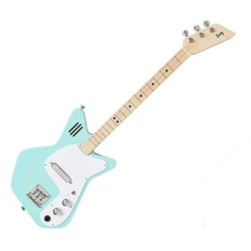 Loog Pro Electric 3 String Kids Guitar with Built-In Amp and Speaker - Green
