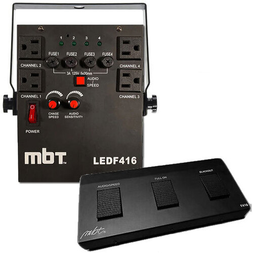 MBT Lighting F416 DJ Stage 4-Channel Chase Controller with Footswitch