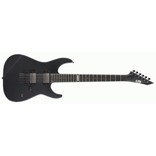 LTD Jeff Ling Signature JL-600 Electric Guitar, Satin Black, Alder Body, Macassar Ebony Fingerboard, EMG Pickups, 24 Extra-Jumbo Frets